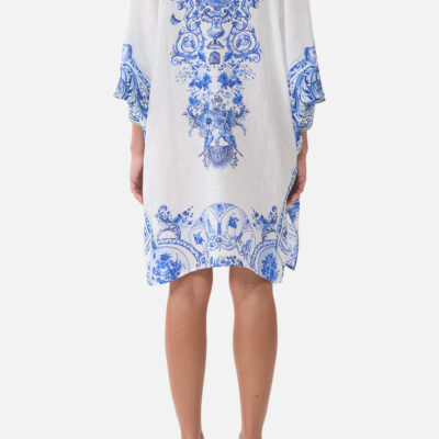 CAMILLA Wide Body Collared Kaftan Ceramic Panoramic - Image 2