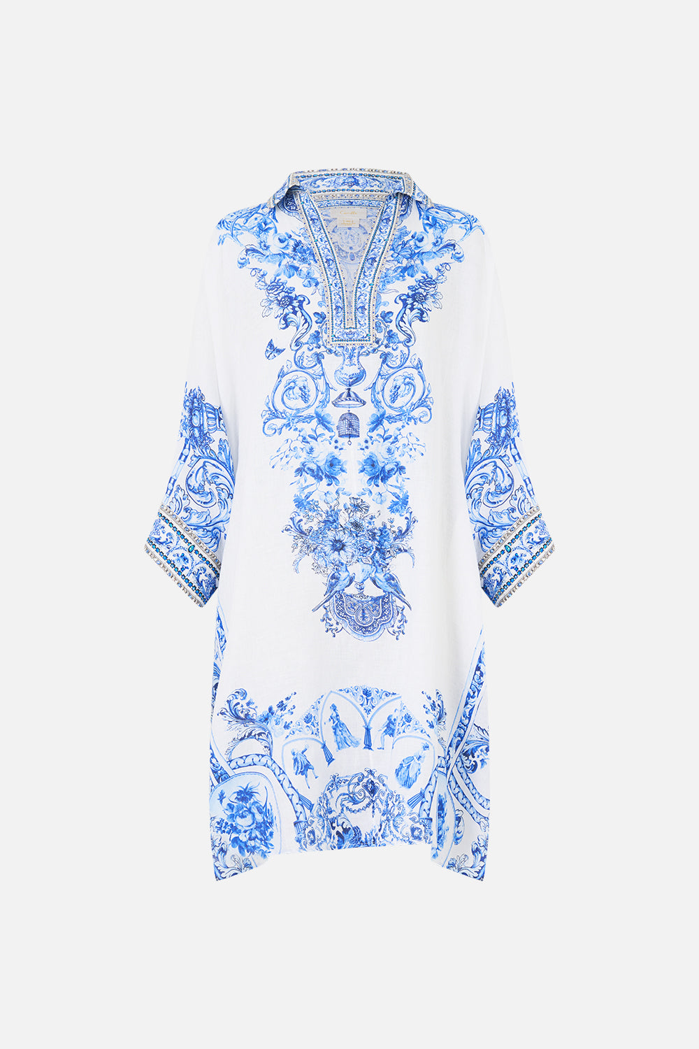 MNCAM131026140621091_3 CAMILLA Wide Body Collared Kaftan Ceramic Panoramic - Image 3