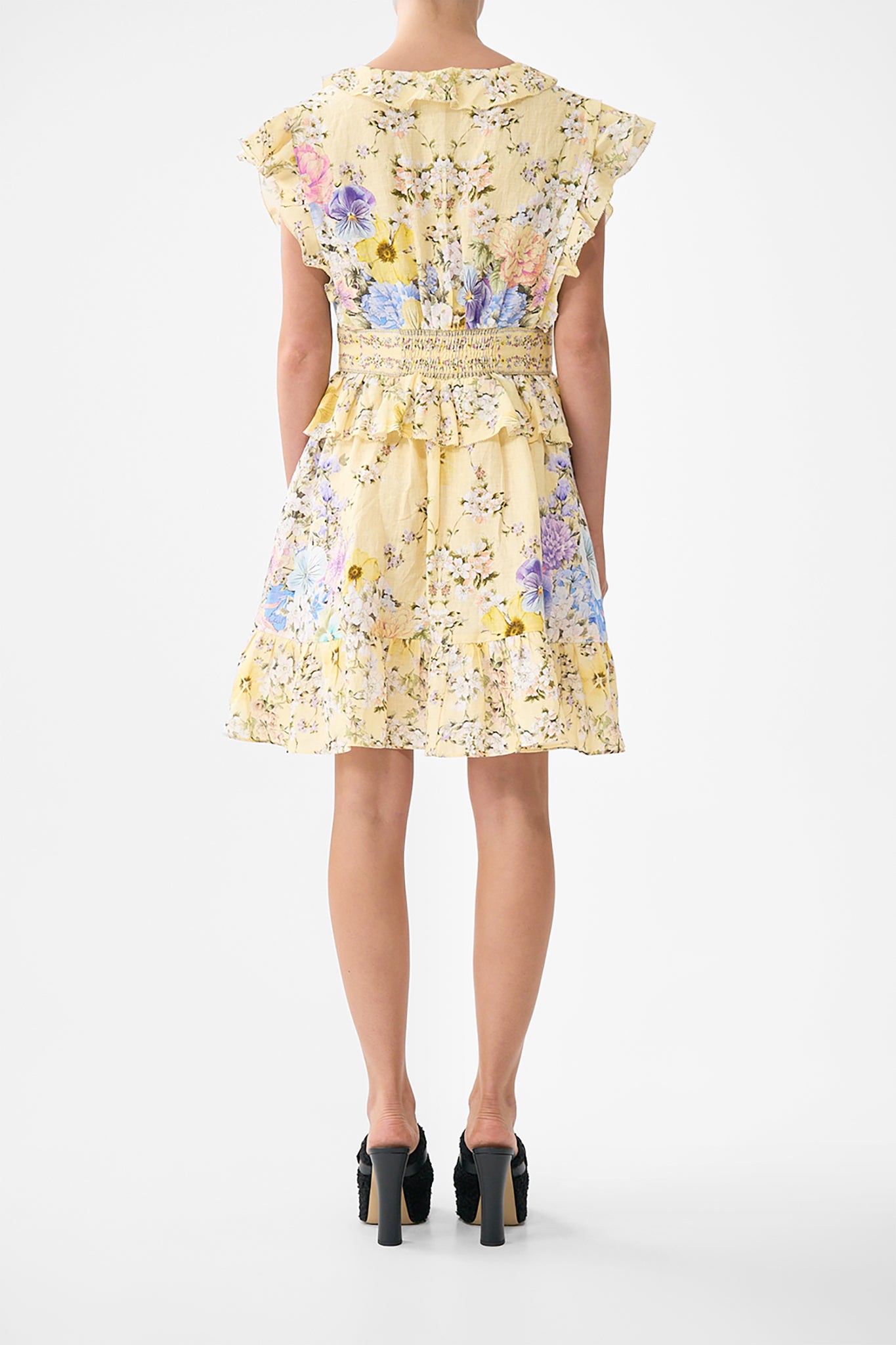 MNCAM131026140621095_2 CAMILLA Waisted Short Dress With Ruffle Details Darling Buds - Image 2