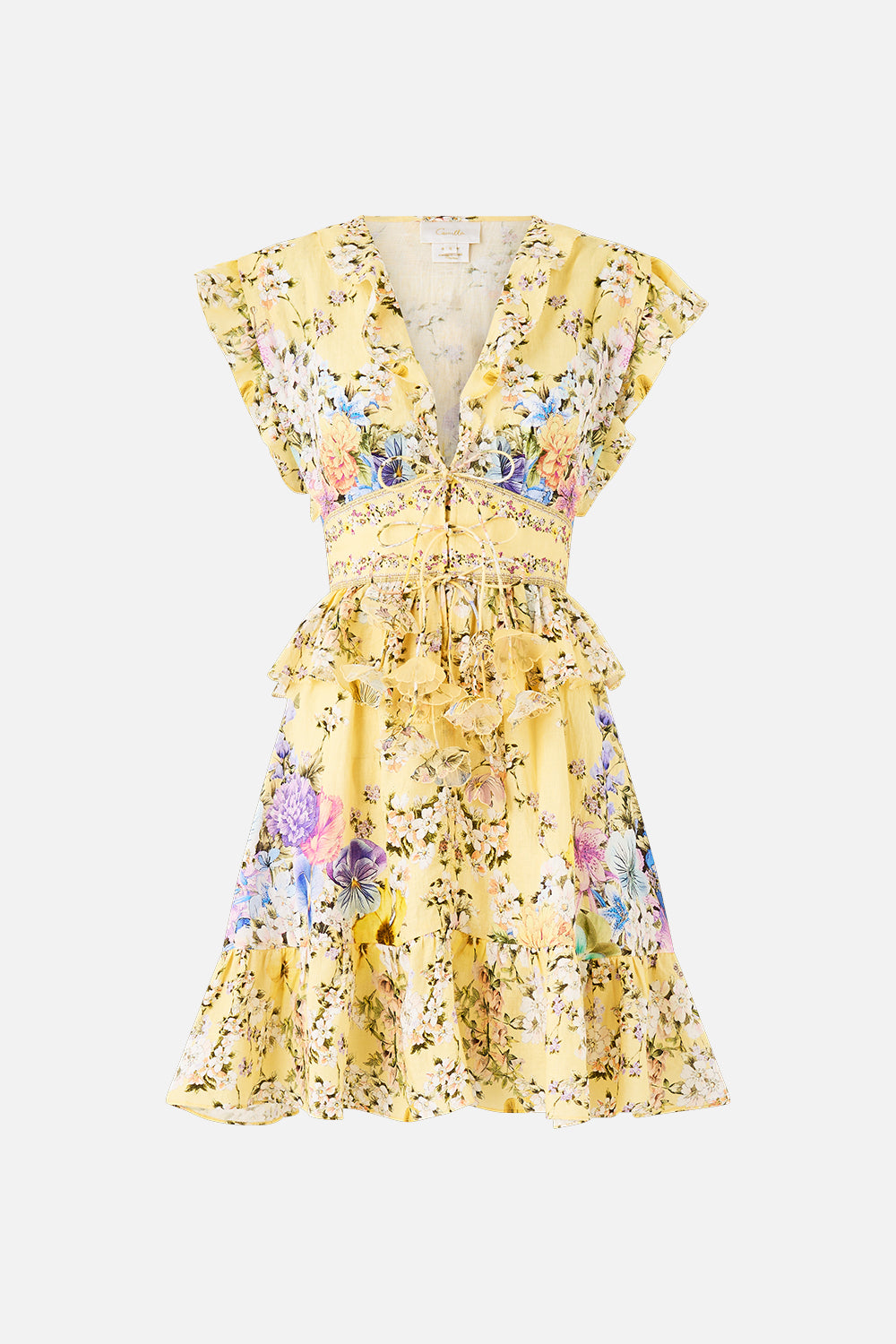 MNCAM131026140621095_3 CAMILLA Waisted Short Dress With Ruffle Details Darling Buds - Image 3