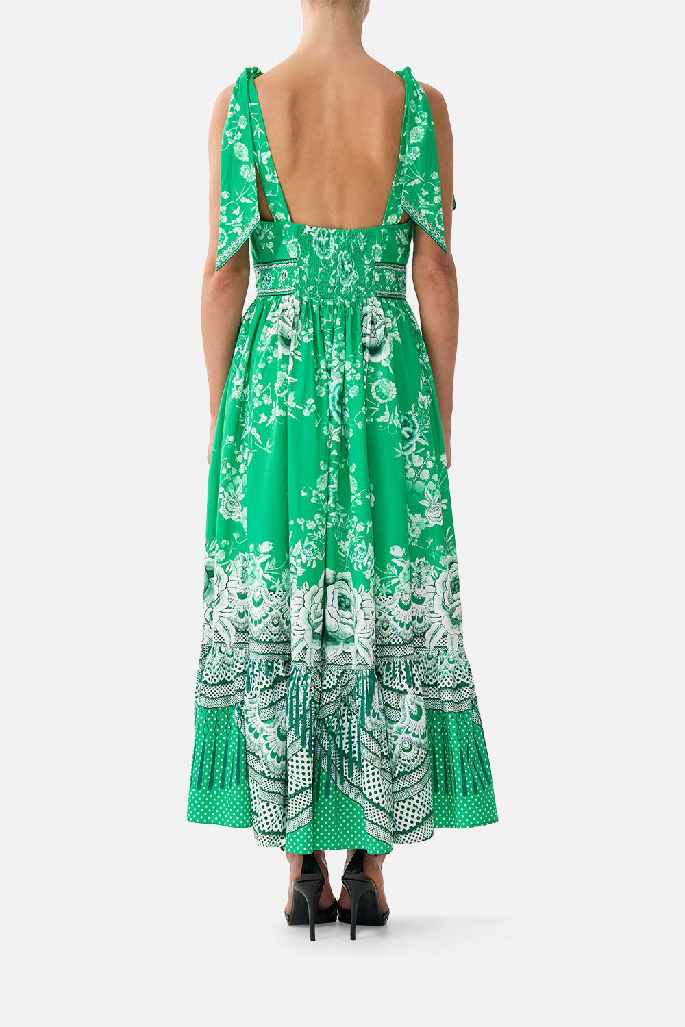 CAMILLA Waisted Midi Dress With Shoulder Ties Sacromonte Señorita - Image 2