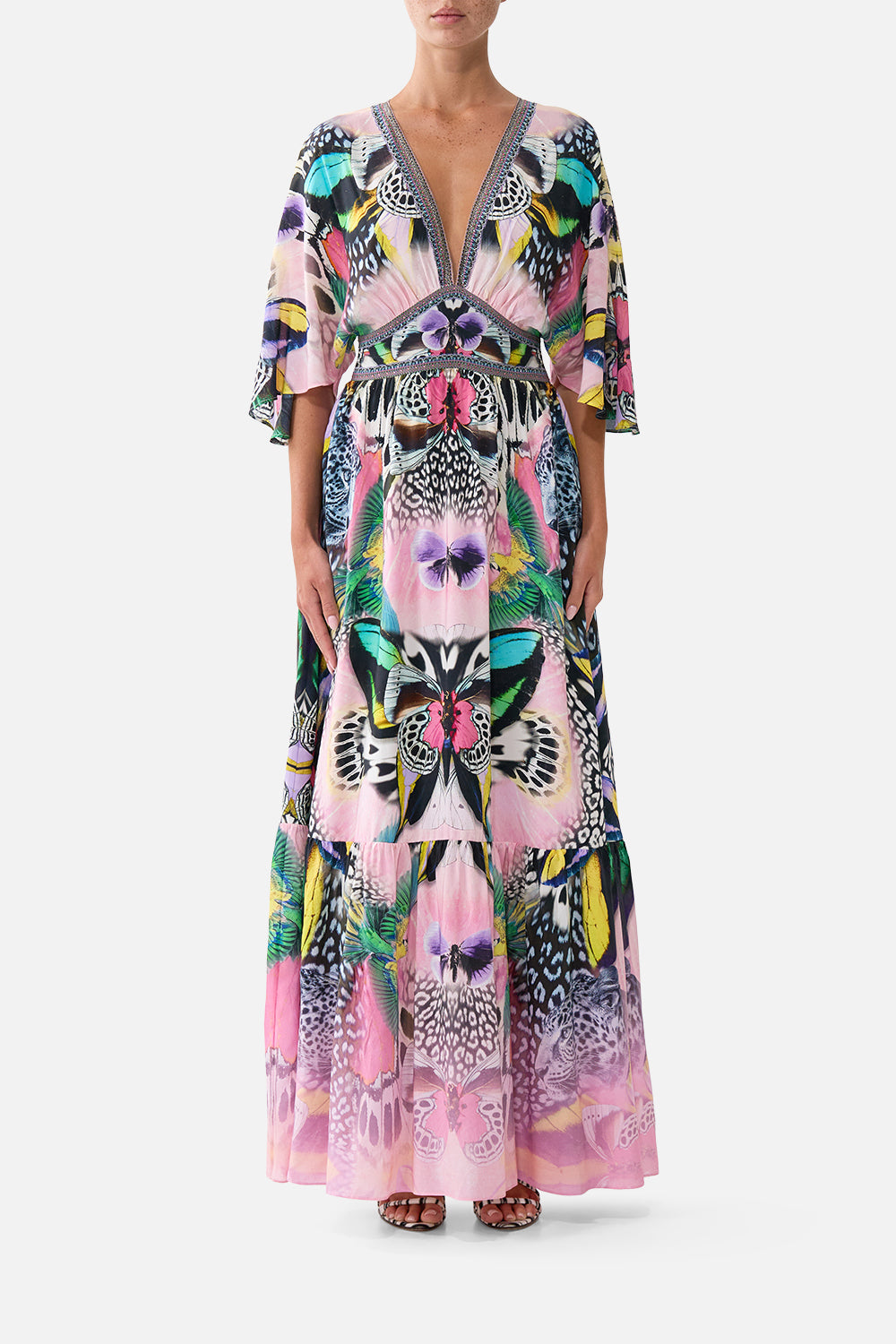 CAMILLA Waisted Dress With Hem Ruffle Millamorphosis - Image 1