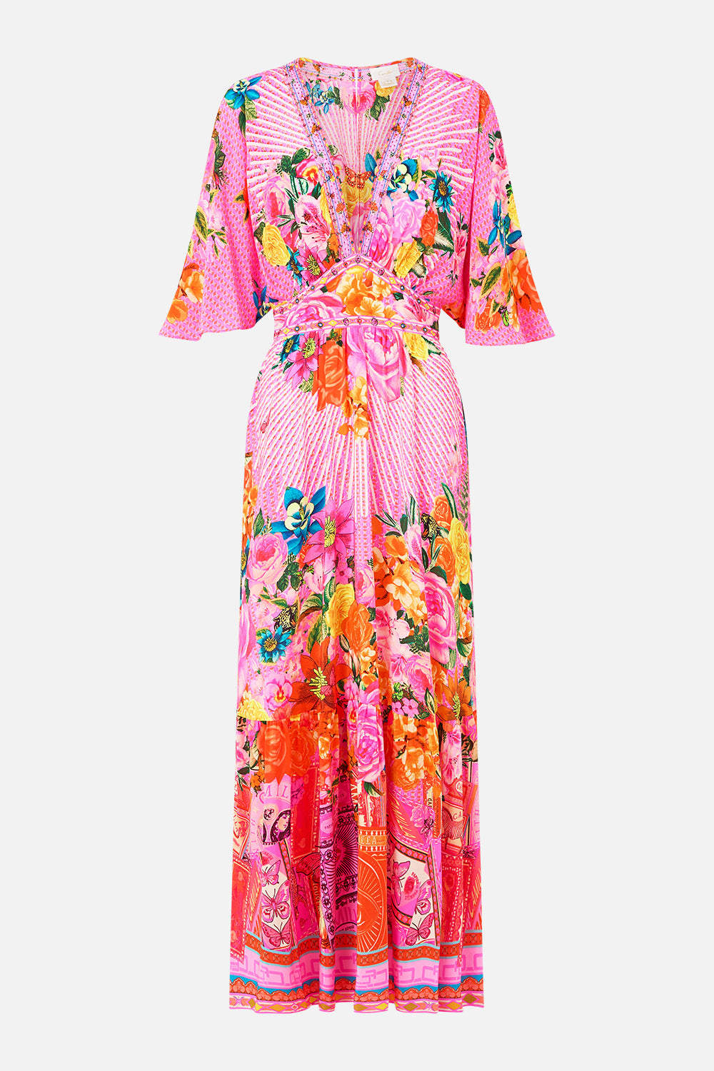 MNCAM131026140621105_3 CAMILLA Waisted Dress With Hem Ruffle Illustration Nation - Image 3