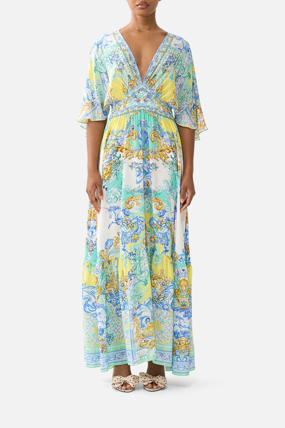 CAMILLA Waisted Dress With Hem Ruffle Dial UP the Tiles - Image 1