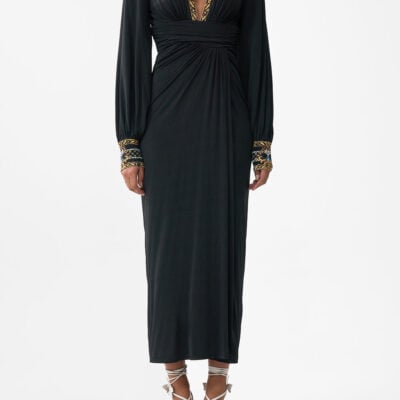 CAMILLA Waisted Draped Jersey Dress Ottoman Elegance - Image 1