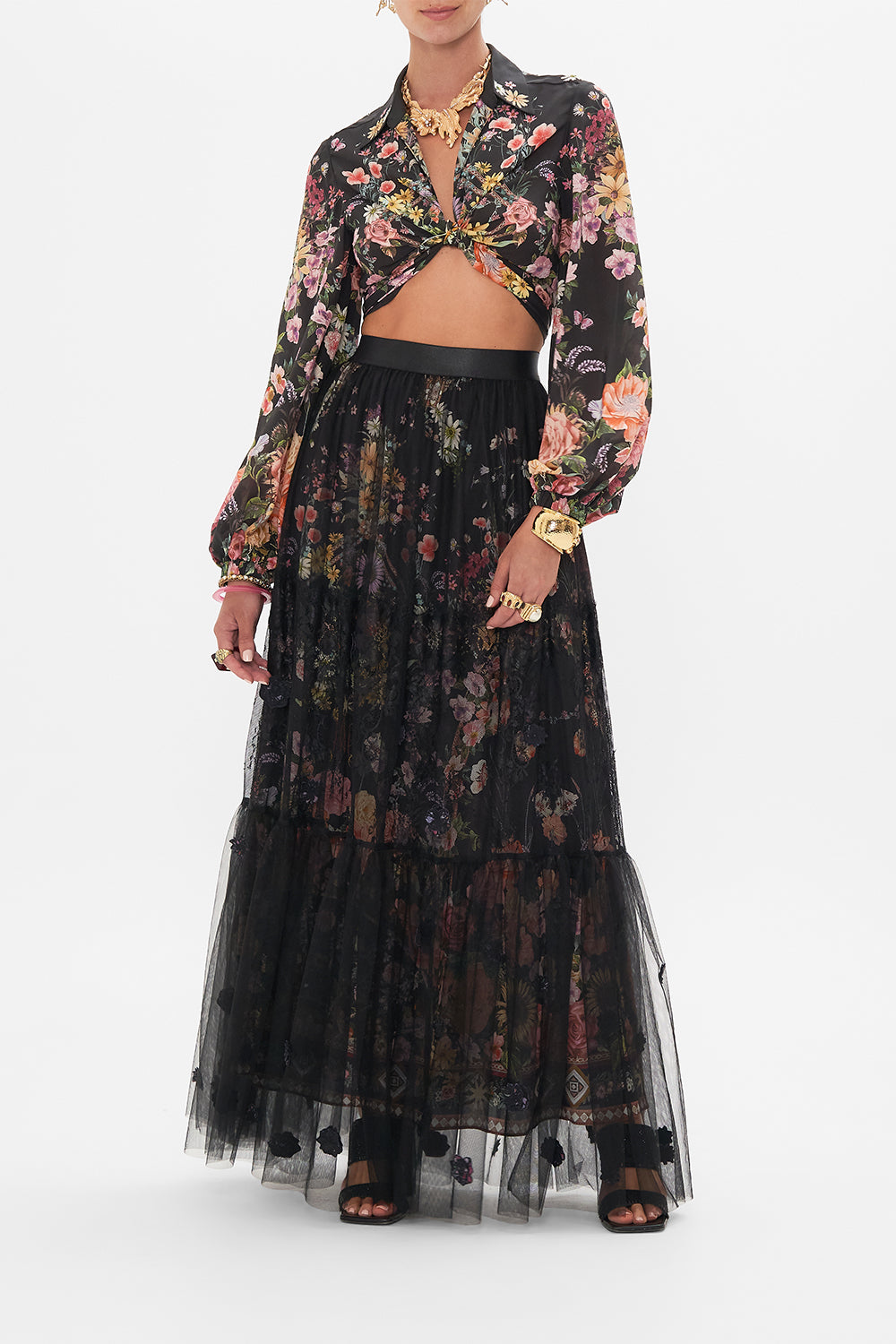 CAMILLA Waistband Ruffle Hem Skirt Letters From A Vineyard - Image 1