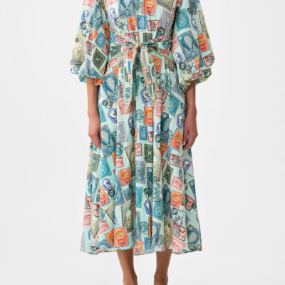 CAMILLA Waist Tie Shirt Dress With Bubble Sleeve With Love From Türkiye - Image 1
