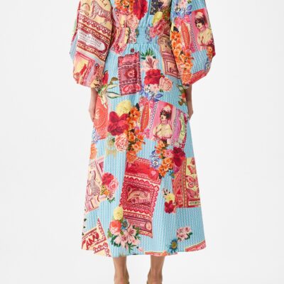 CAMILLA Waist Tie Shirt Dress With Bubble Sleeve Papers and Curious Capers - Image 2