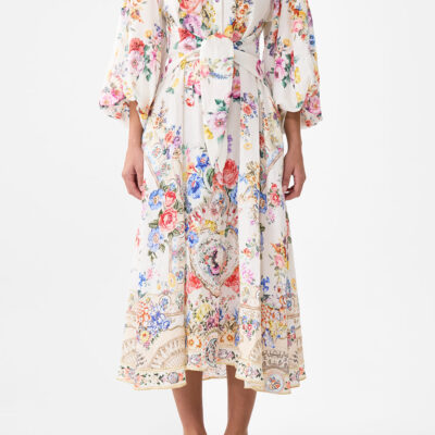 CAMILLA Waist Tie Shirt Dress With Bubble Sleeve I Left MY Heart - Image 1