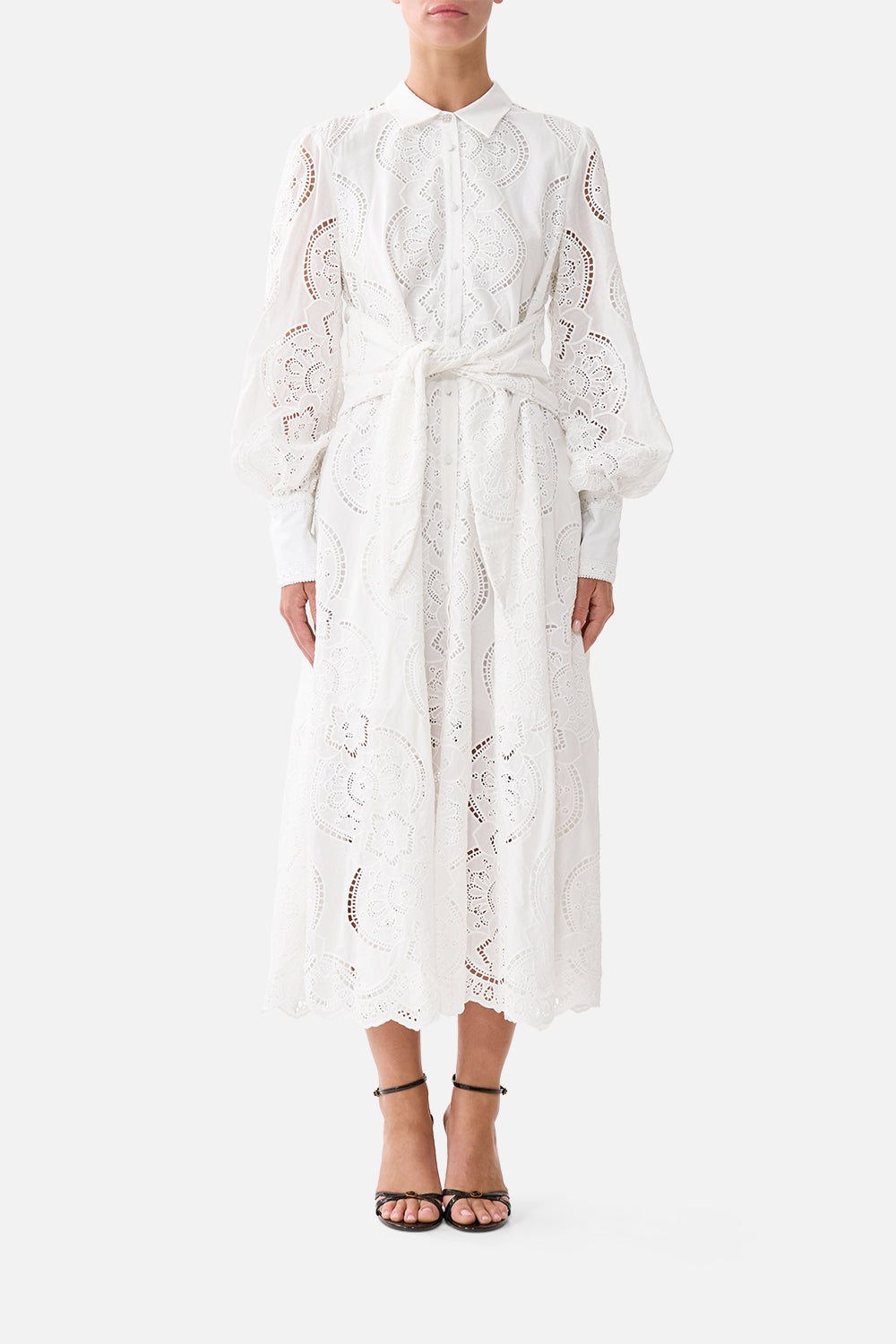 CAMILLA Waist Tie Shirt Dress A Tiled Wonderland - Image 1
