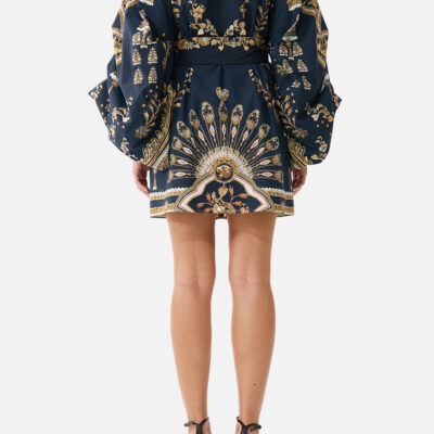 CAMILLA Volume Sleeve Shirt Dress With Tie Taurus Rising - Image 2