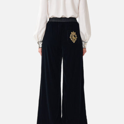 CAMILLA Velvet Relaxed Track Pant With Side Panel Leopard Libertine - Image 2