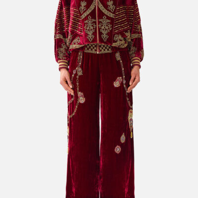 CAMILLA Velvet Relaxed Track Pant With Side Panel Call ME A Carriage - Image 1