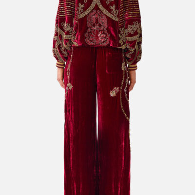 CAMILLA Velvet Relaxed Track Pant With Side Panel Call ME A Carriage - Image 2