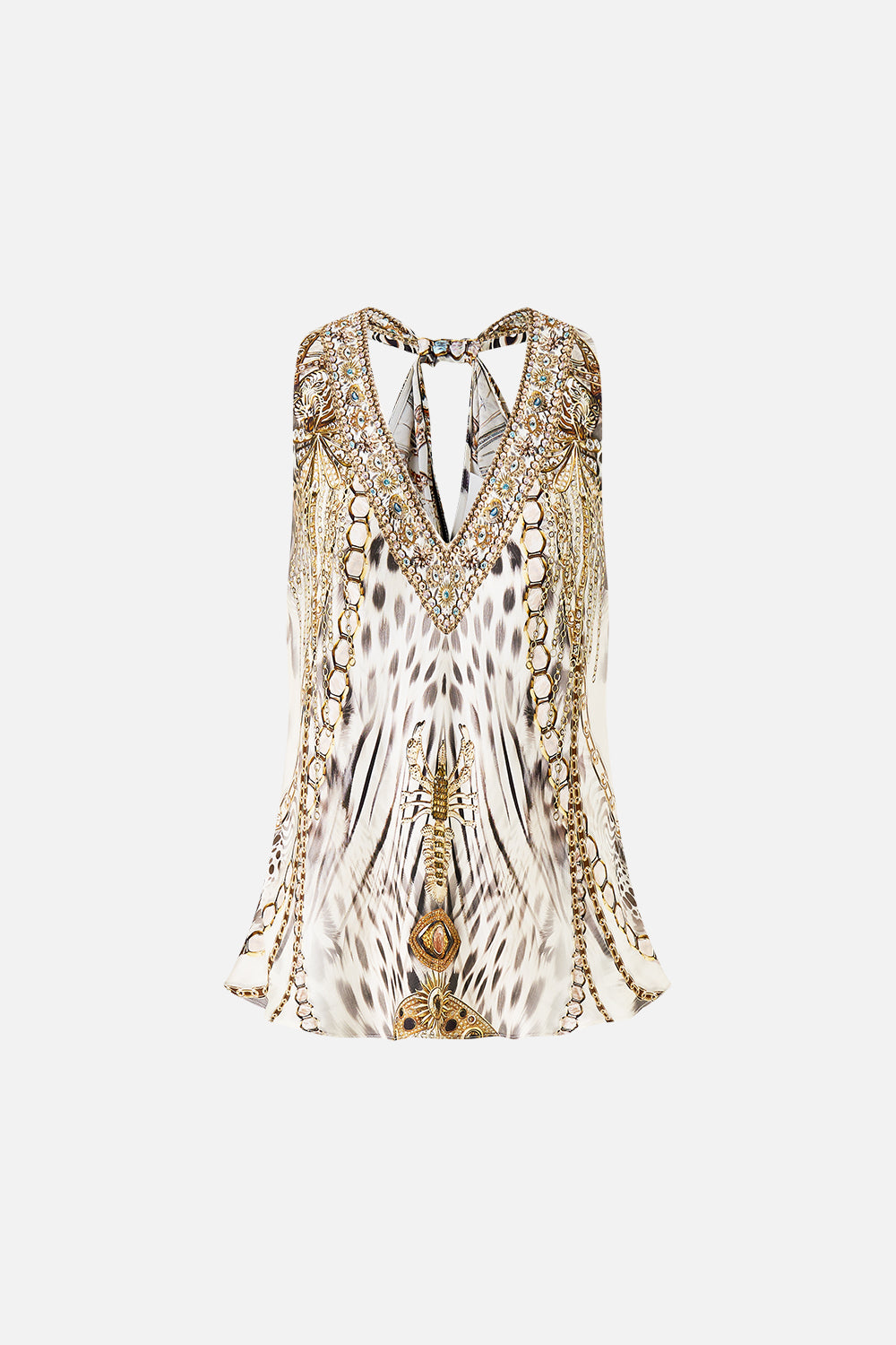 CAMILLA V-neck Top With Knot Back Lady Lionheart - Image 3