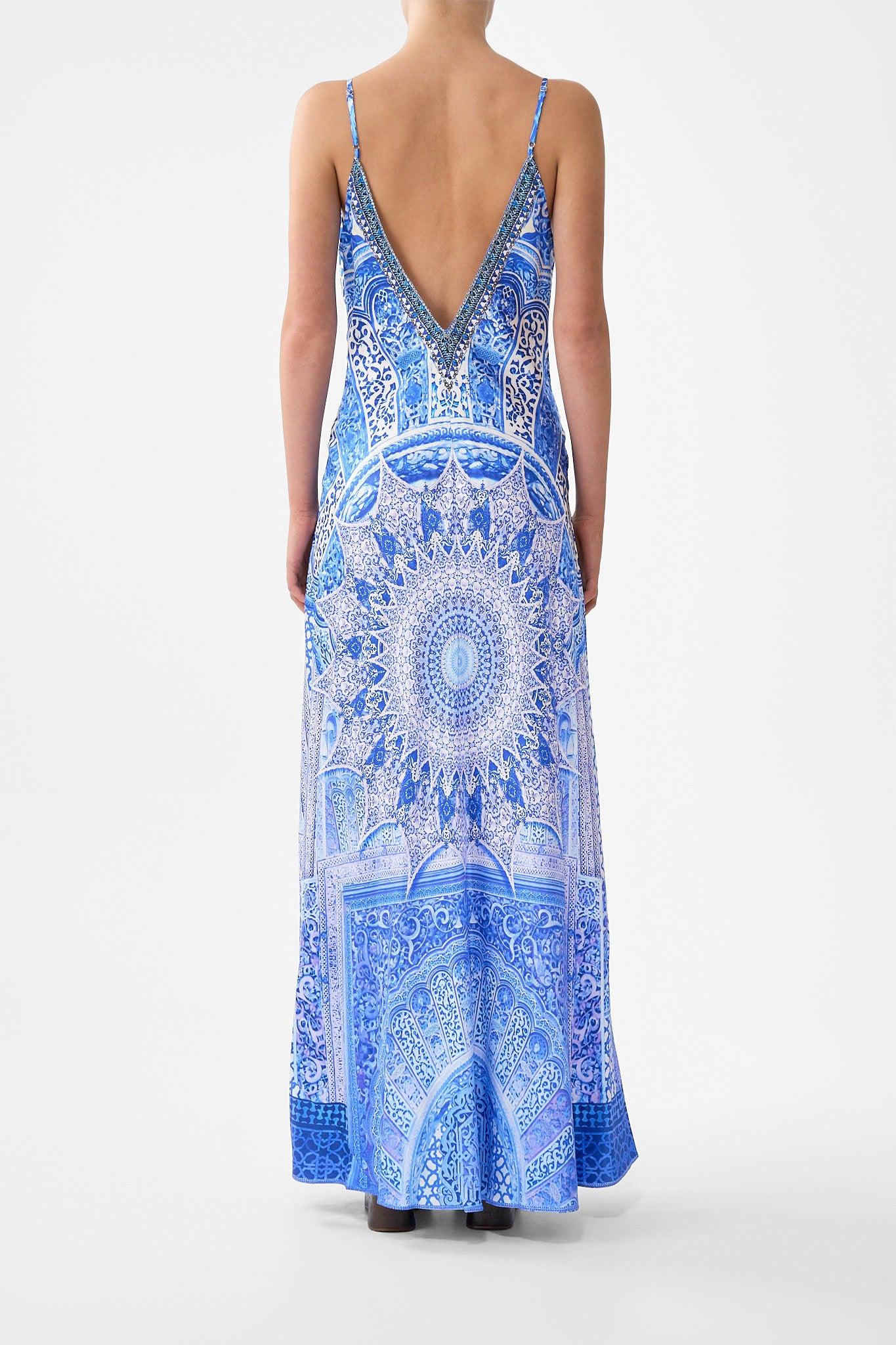 MNCAM131026140621128_2 CAMILLA V-neck Long Bias Slip Dress With Train the Bosphorous - Image 2