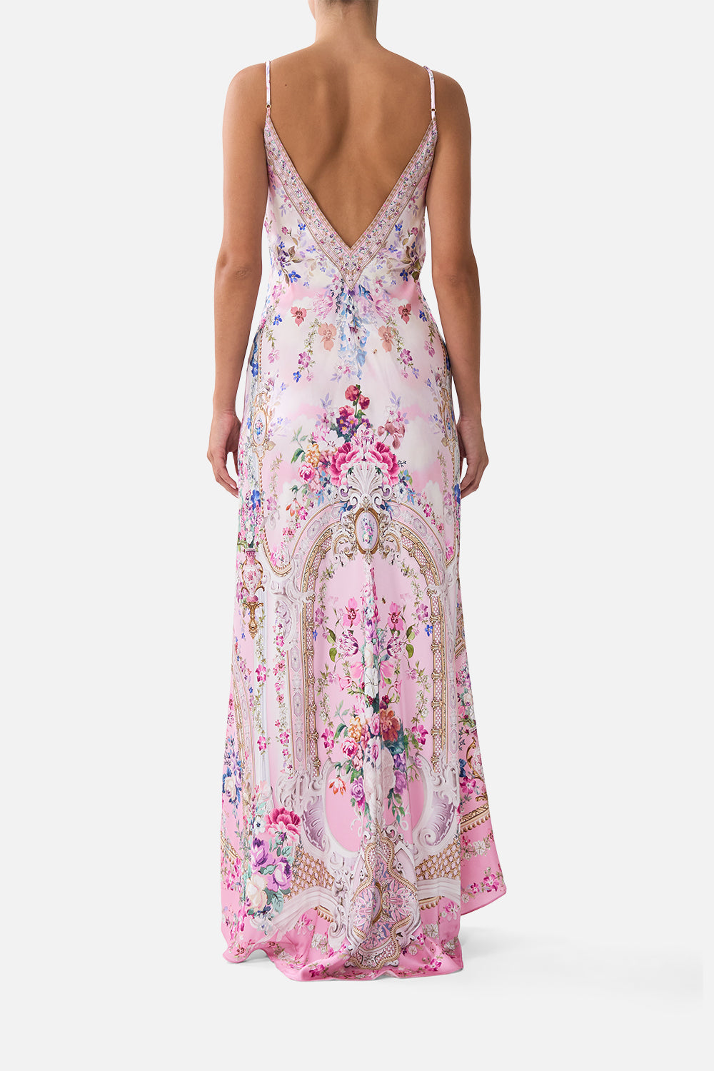 MNCAM131026140621129_2 CAMILLA V-neck Long Bias Slip Dress With Train Palatial Pastels - Image 2