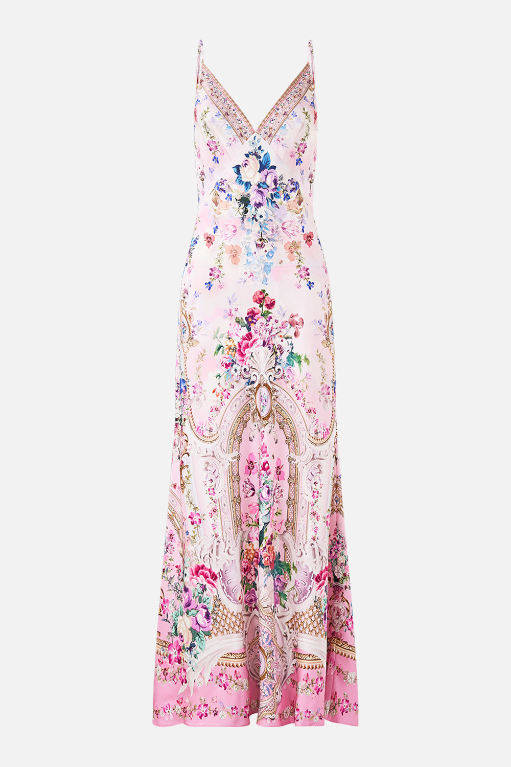 MNCAM131026140621129_3 CAMILLA V-neck Long Bias Slip Dress With Train Palatial Pastels - Image 3