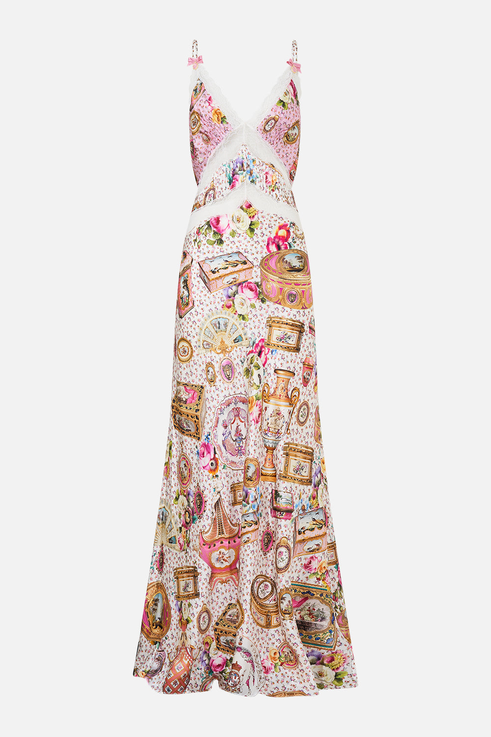 MNCAM131026140621130_3 CAMILLA V-neck Long Bias Slip Dress With Train - Image 3