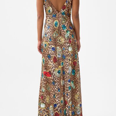 CAMILLA V-neck Full Length Bias Slip Dress Nazar Nirvana - Image 2