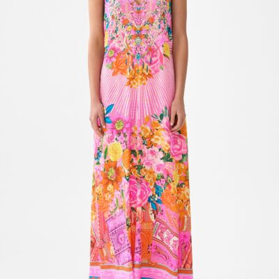 CAMILLA V-neck Flared Jumpsuit Illustration Nation - Image 1