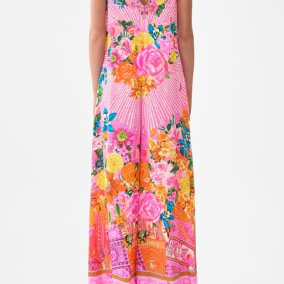 CAMILLA V-neck Flared Jumpsuit Illustration Nation - Image 2