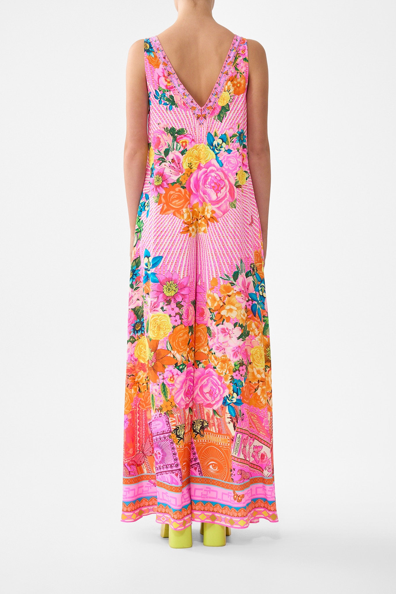 CAMILLA V-neck Flared Jumpsuit Illustration Nation - Image 2