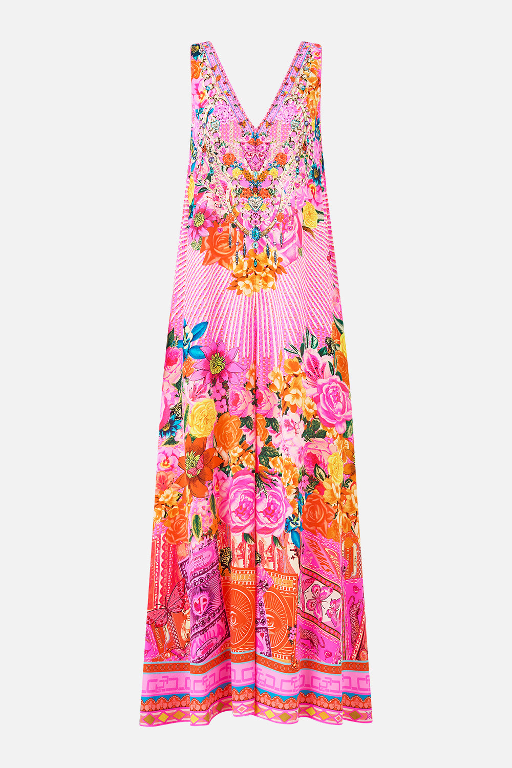 CAMILLA V-neck Flared Jumpsuit Illustration Nation - Image 3