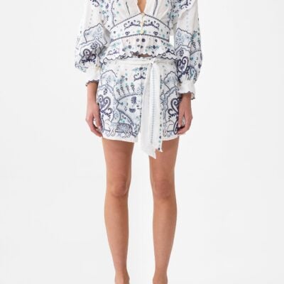 CAMILLA V-neck Blouse With Ruffle Details All About That Lace - Image 1