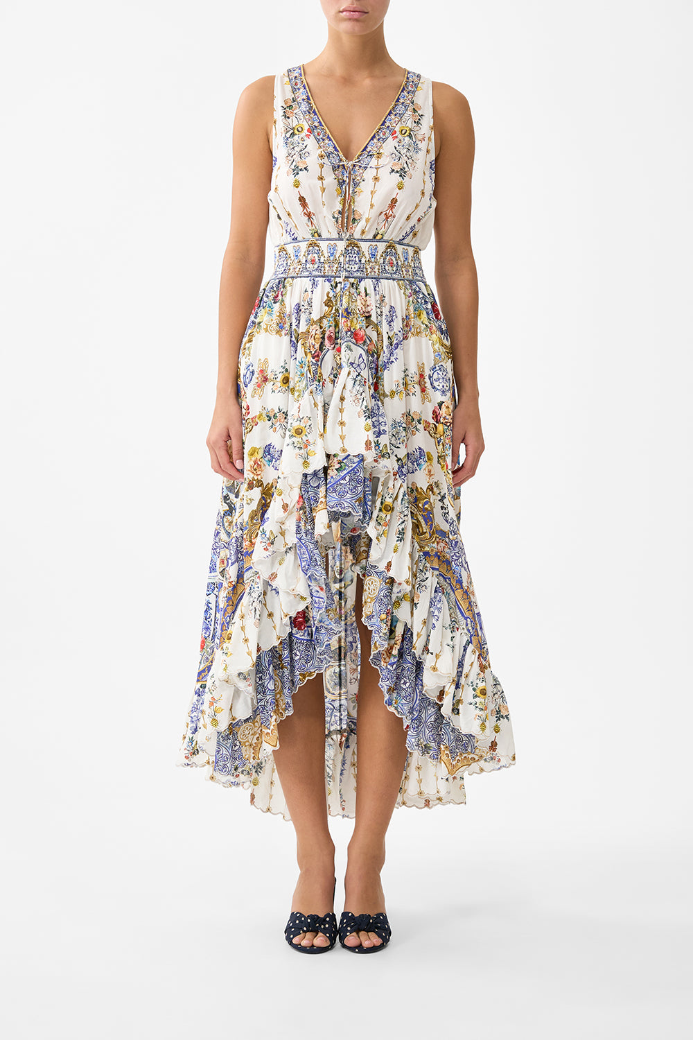 CAMILLA V Neckline High Low Dress the Pottery Parlour - Image 1