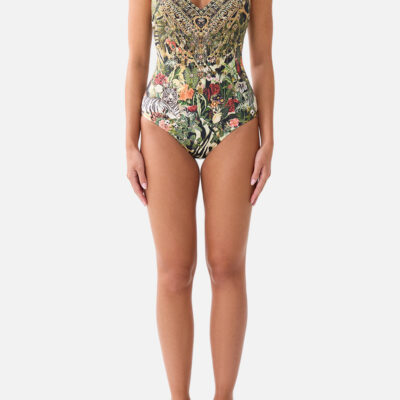CAMILLA V Neck Underwire One Piece W Back Closure Leotigra Land - Image 1