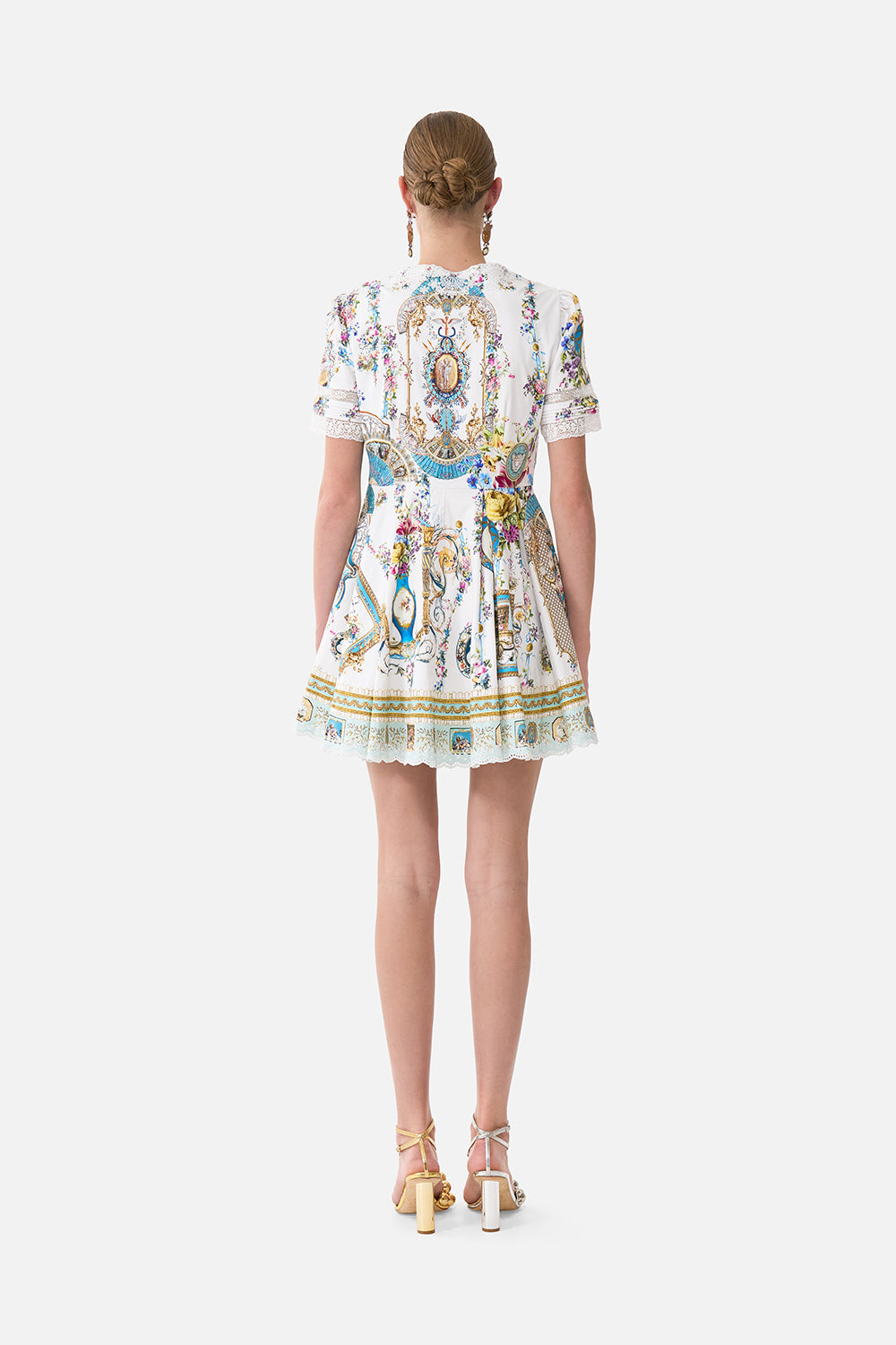 MNCAM131026140621152_2 CAMILLA V Neck Short Dress With Short Sleeves Art for the Artisans - Image 2
