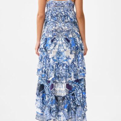 CAMILLA V Neck Ruffle High Low Dress A Tiled Wonderland - Image 2