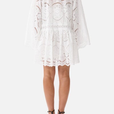 CAMILLA V Neck Relaxed Short Dress With Dropped Waist A Tiled Wonderland - Image 2
