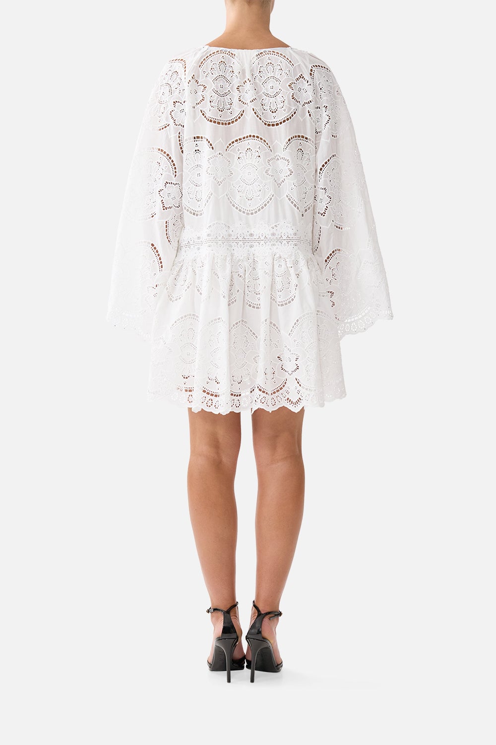 MNCAM131026140621154_2 CAMILLA V Neck Relaxed Short Dress With Dropped Waist A Tiled Wonderland - Image 2