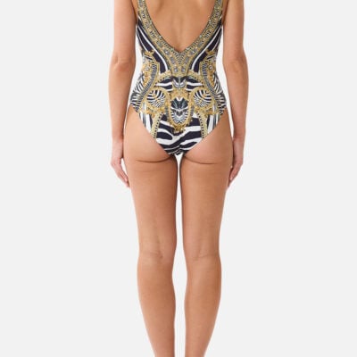 CAMILLA V Neck One Piece With V Back Zig Zag Zoo - Image 2