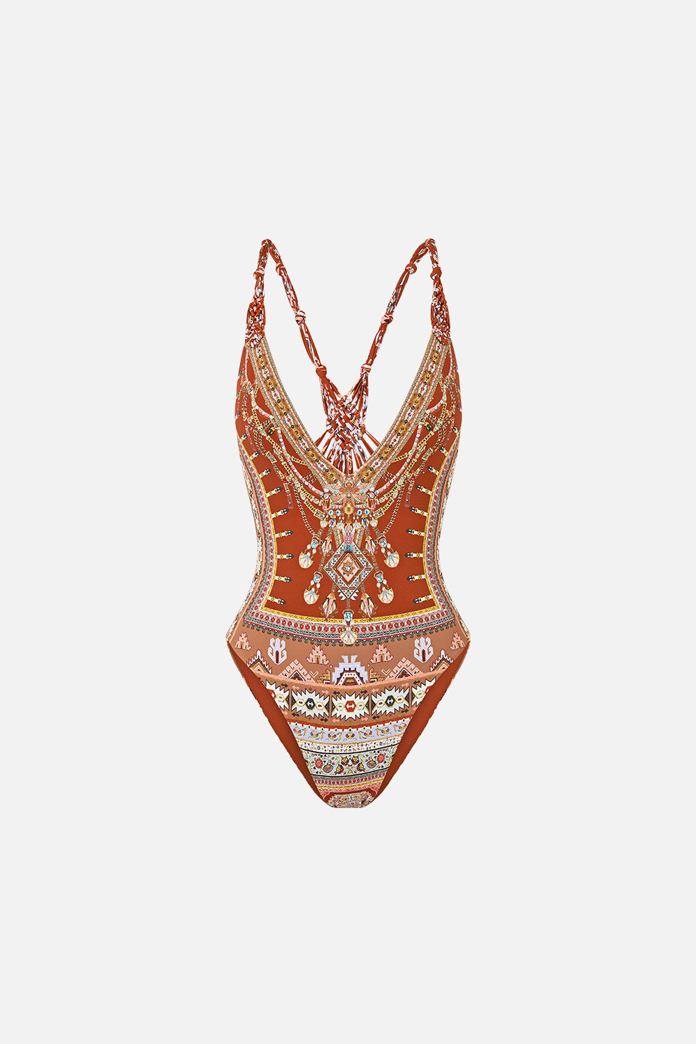 MNCAM131026140621158_3 CAMILLA V Neck One Piece With Macrame Straps Fabric OF Time - Image 3