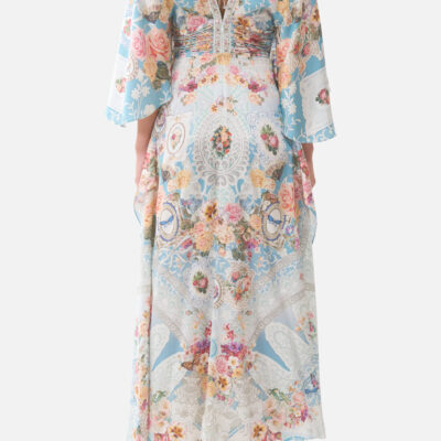 CAMILLA V Neck Lace UP Detail Long Dress A Taste for Lace - Image 2