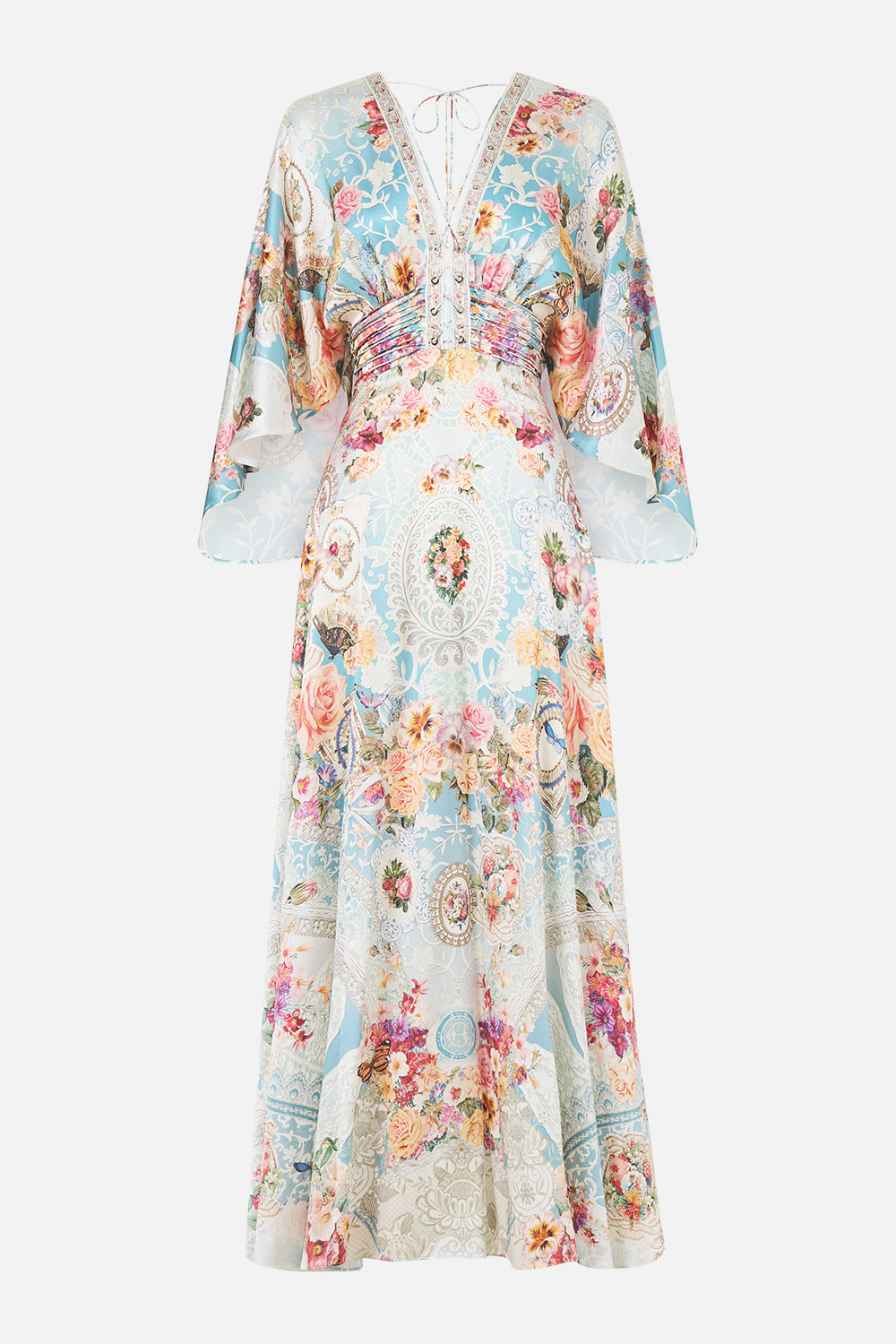 CAMILLA V Neck Lace UP Detail Long Dress A Taste for Lace - Image 3