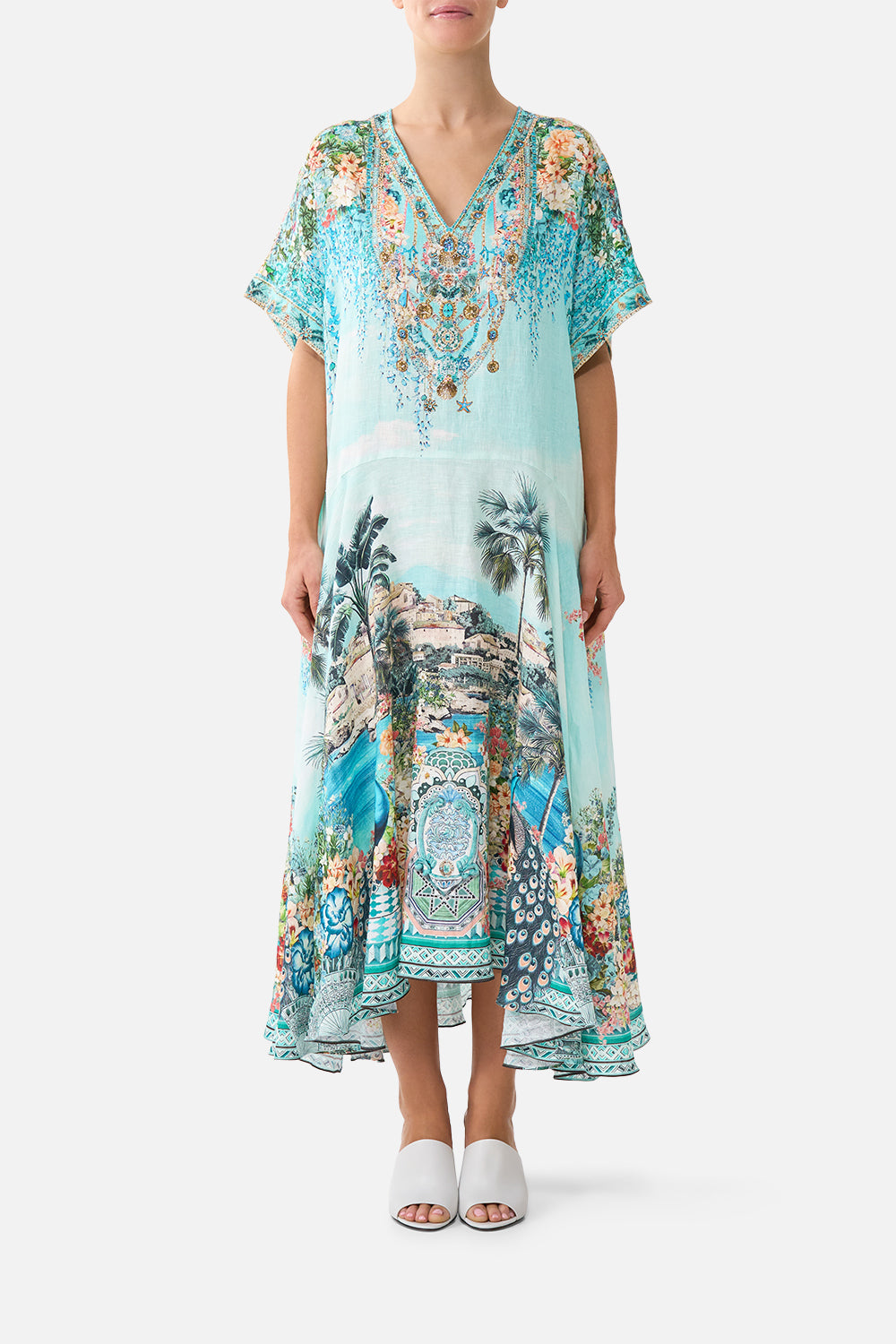 CAMILLA V Neck Kaftan With Drop Waist Balearic Bebé - Image 1