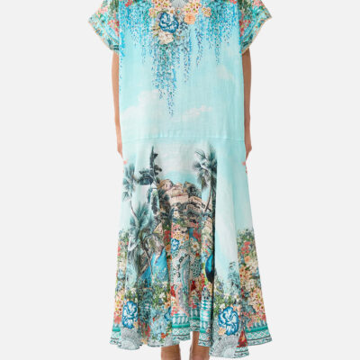 CAMILLA V Neck Kaftan With Drop Waist Balearic Bebé - Image 2