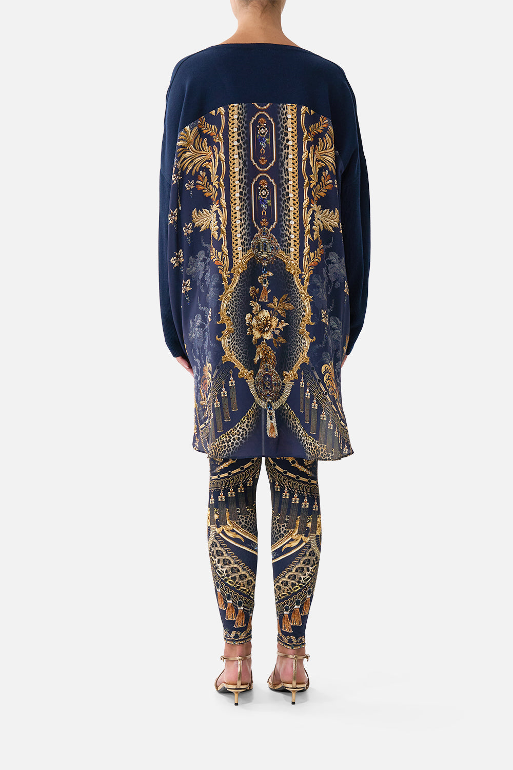MNCAM131026140621166_2 CAMILLA V Neck Jumper With Silk Back Cloaked - Image 2