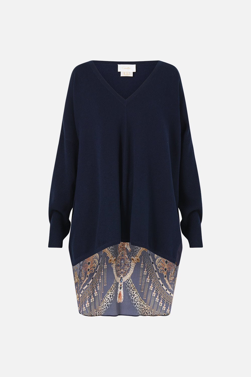 MNCAM131026140621166_3 CAMILLA V Neck Jumper With Silk Back Cloaked - Image 3