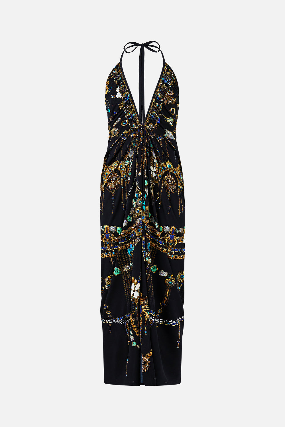 MNCAM131026140621167_3 CAMILLA V Neck Gathered Jersey Dress Amulets and Alchemy - Image 3
