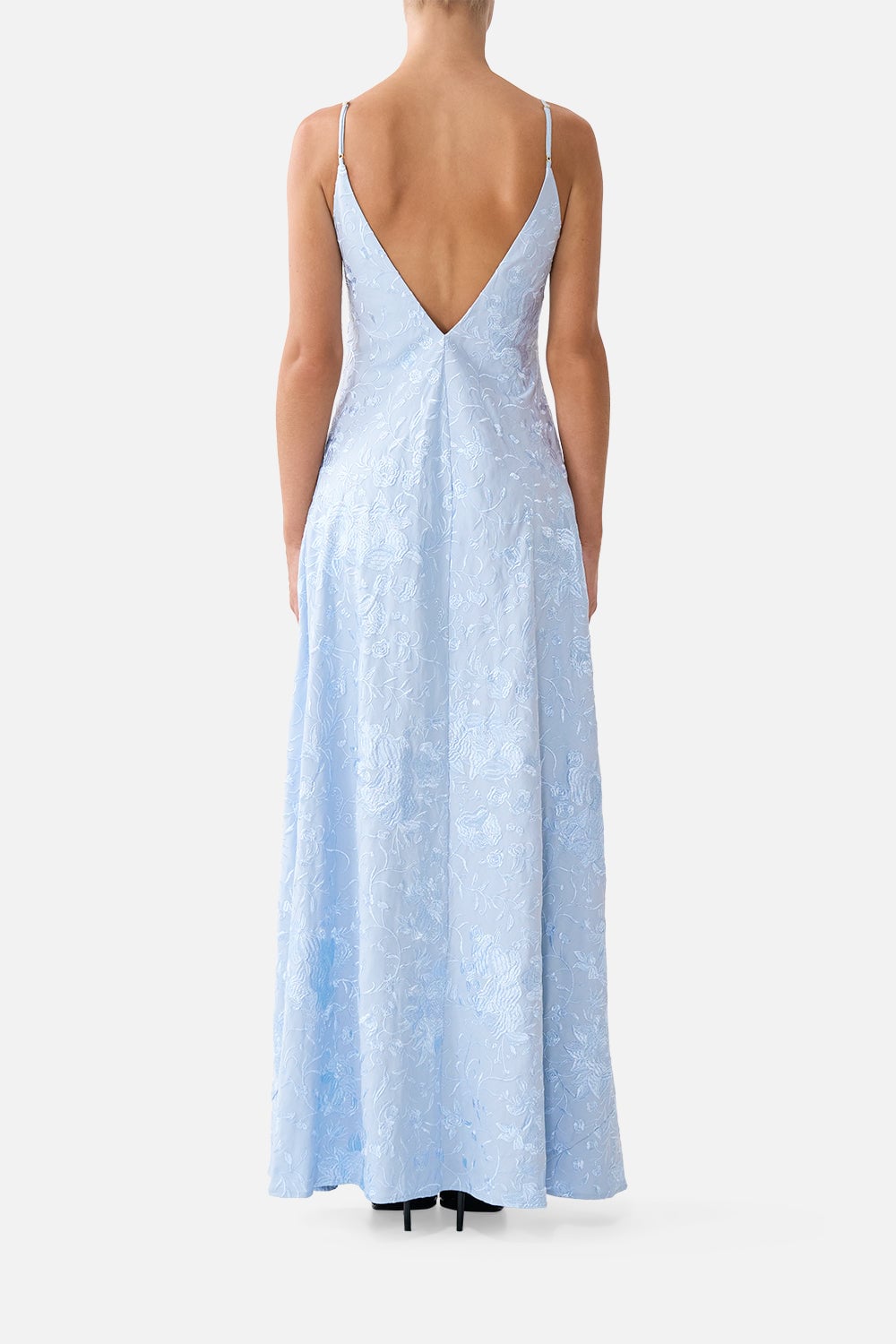 CAMILLA V Neck Full Length Bias Slip Dress Seville Sweetheart - Image 2