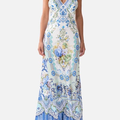 CAMILLA V Neck Full Length Bias Slip Dress MY Homespun Heart - Image 1
