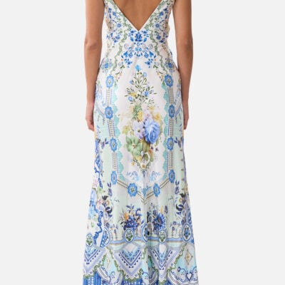CAMILLA V Neck Full Length Bias Slip Dress MY Homespun Heart - Image 2