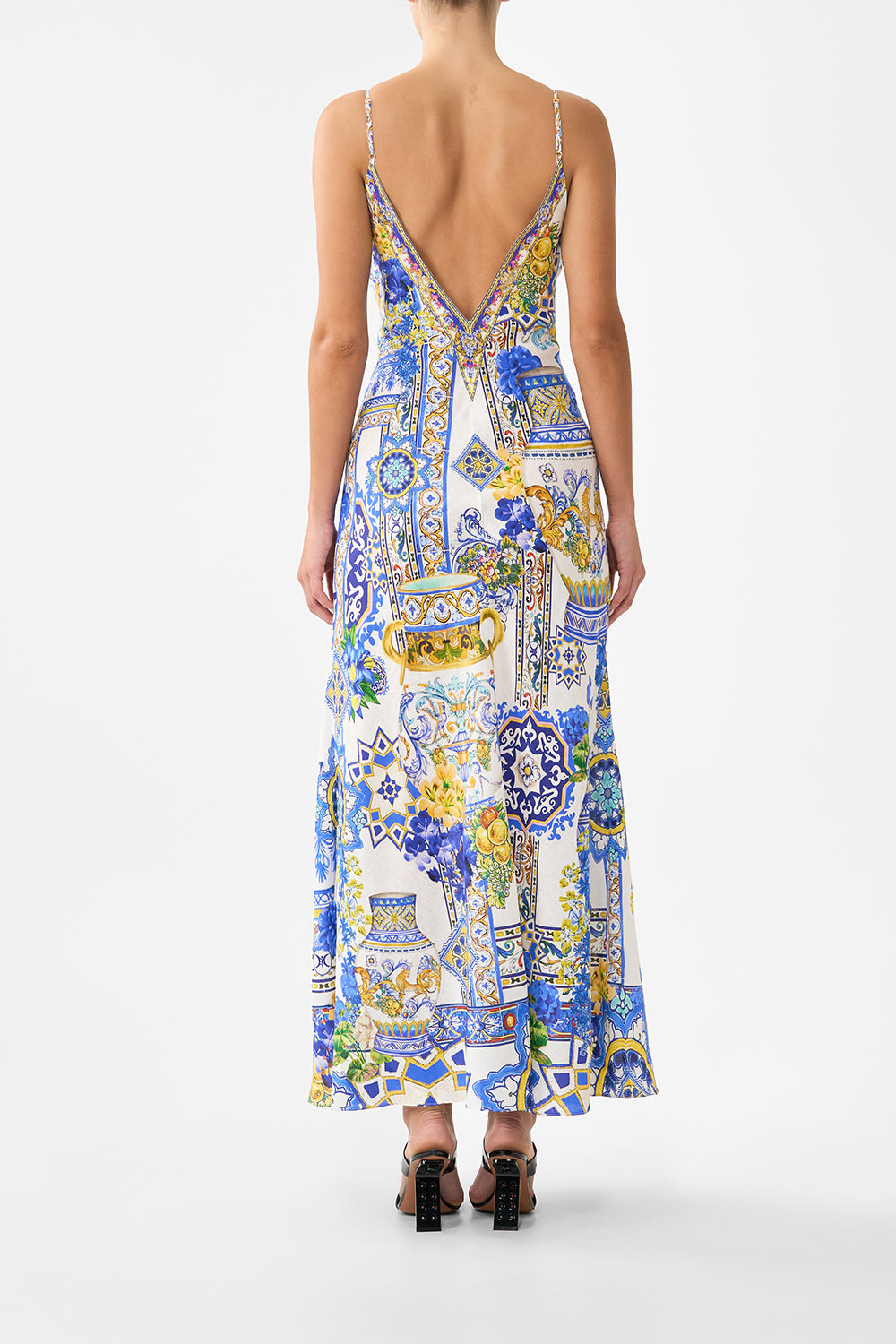 MNCAM131026140621174_2 CAMILLA V Neck Full Length Bias Slip Dress Milla - Image 2