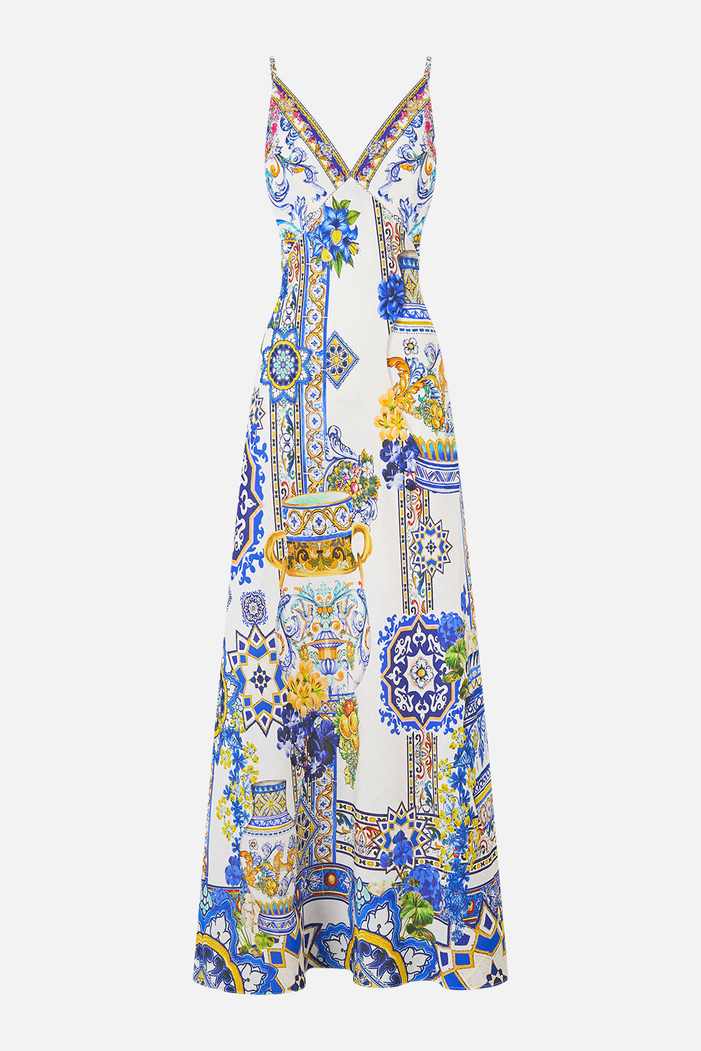 MNCAM131026140621174_3 CAMILLA V Neck Full Length Bias Slip Dress Milla - Image 3