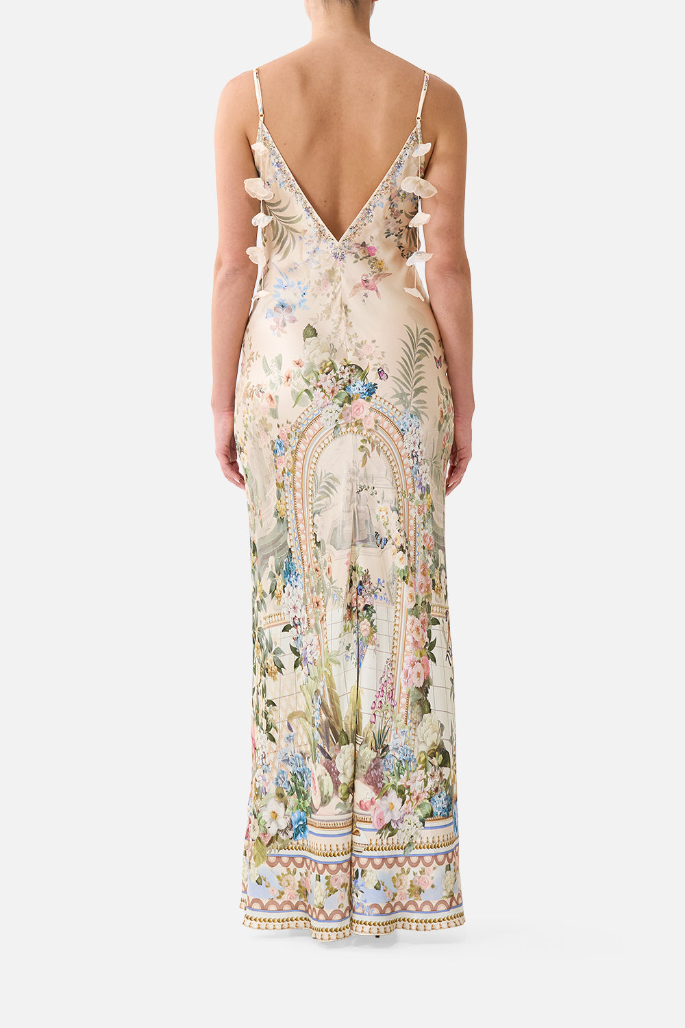 MNCAM131026140621175_2 CAMILLA V Neck Full Length Bias Slip Dress Midsummer Masterpiece - Image 2